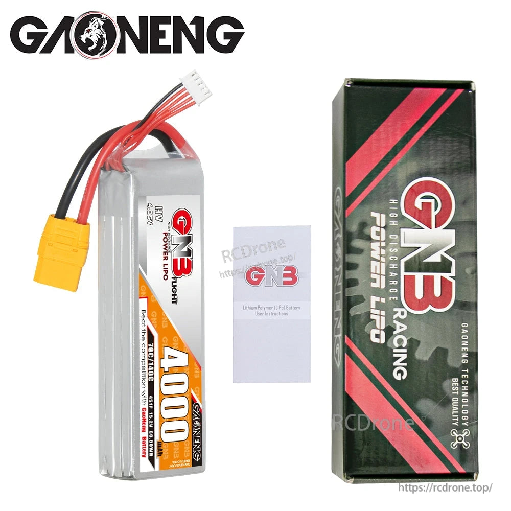 GAONENG GNB 4000mAh battery with retail box and user instruction booklet package contents