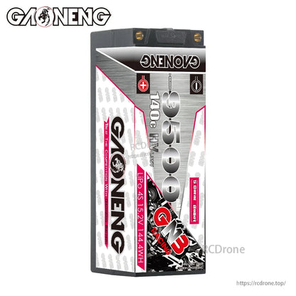 Front label view of GAONENG GNB 9500mAh 140C HV 4S hard case LiPo battery