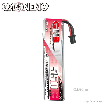 GAONENG GNB 550mAh 1S 3.8V LiHV LiPo battery front view showing GN3 branding and A30 lead