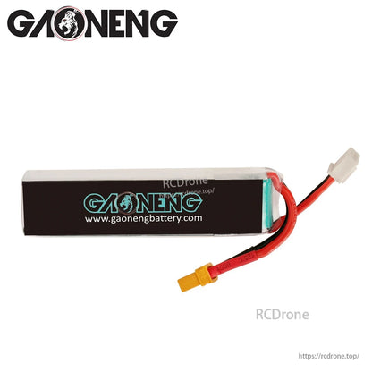 Rear view of GAONENG battery showing black label side and gaonengbattery.com text