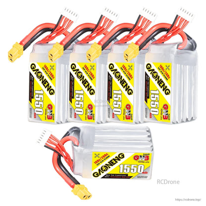 GAONENG GNB 5S 18.5V 1550mAh 100C XT60 LiPo Battery for 5-6 Inch FPV Drone, RC Airplane and Quadcopter