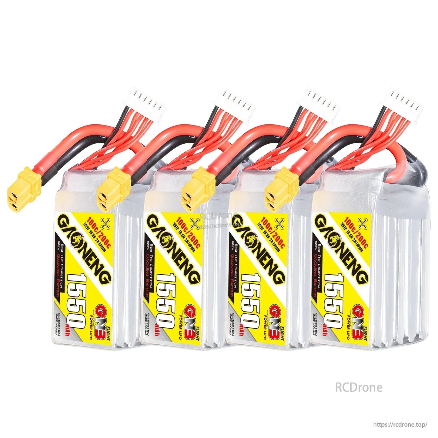 GAONENG GNB 5S 18.5V 1550mAh 100C XT60 LiPo Battery for 5-6 Inch FPV Drone, RC Airplane and Quadcopter
