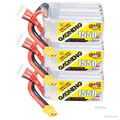GAONENG GNB 5S 18.5V 1550mAh 100C XT60 LiPo Battery for 5-6 Inch FPV Drone, RC Airplane and Quadcopter