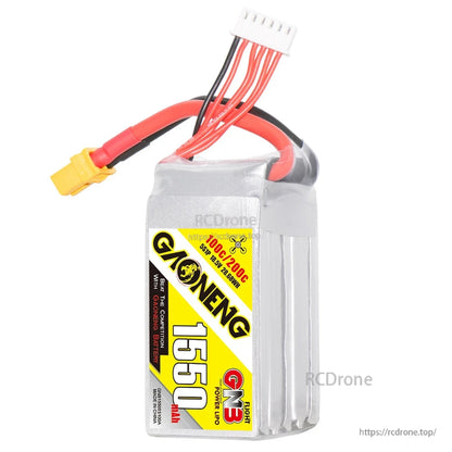 GAONENG GNB 5S 18.5V 1550mAh 100C XT60 LiPo Battery for 5-6 Inch FPV Drone, RC Airplane and Quadcopter