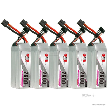 Five GNB 2600mAh 5S LiPo batteries bundle image with XT60 connectors