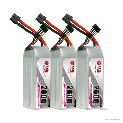 Three GNB 2600mAh 5S LiPo batteries bundle image with XT60 connectors