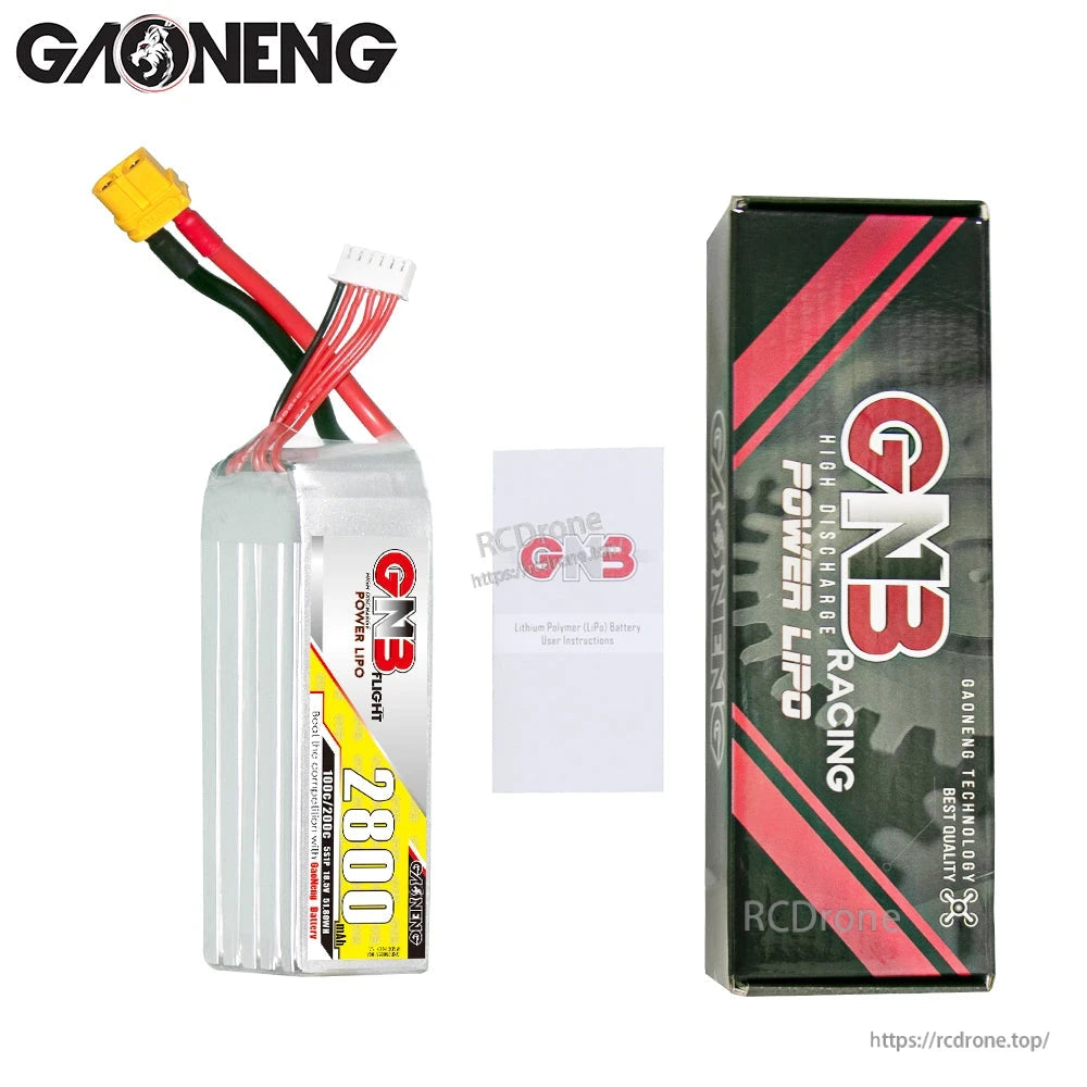 GAONENG GNB 2800mAh 5S LiPo battery with retail box and user manual included