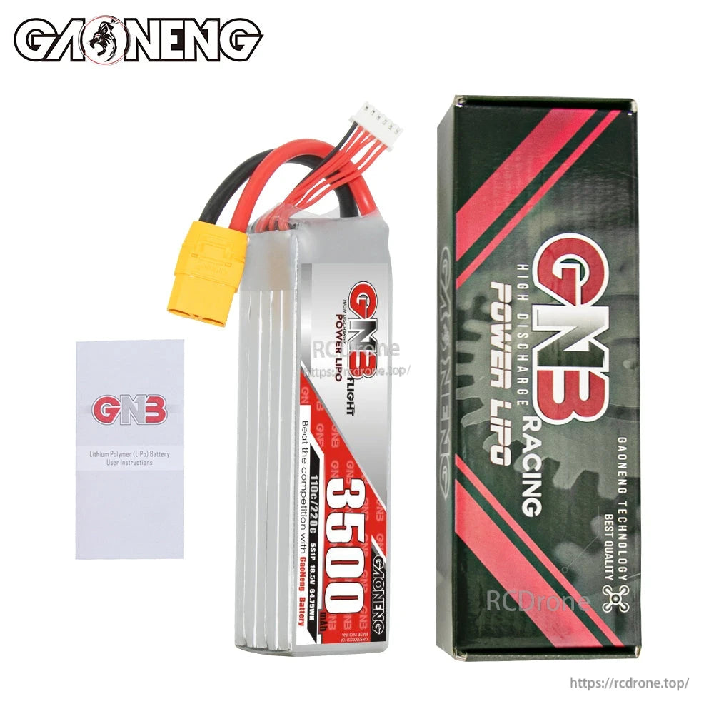 Package contents: GNB 3500mAh battery with retail box and small instruction leaflet