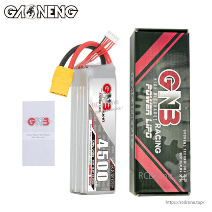 GNB 4500mAh LiPo battery with retail box and user instructions booklet included