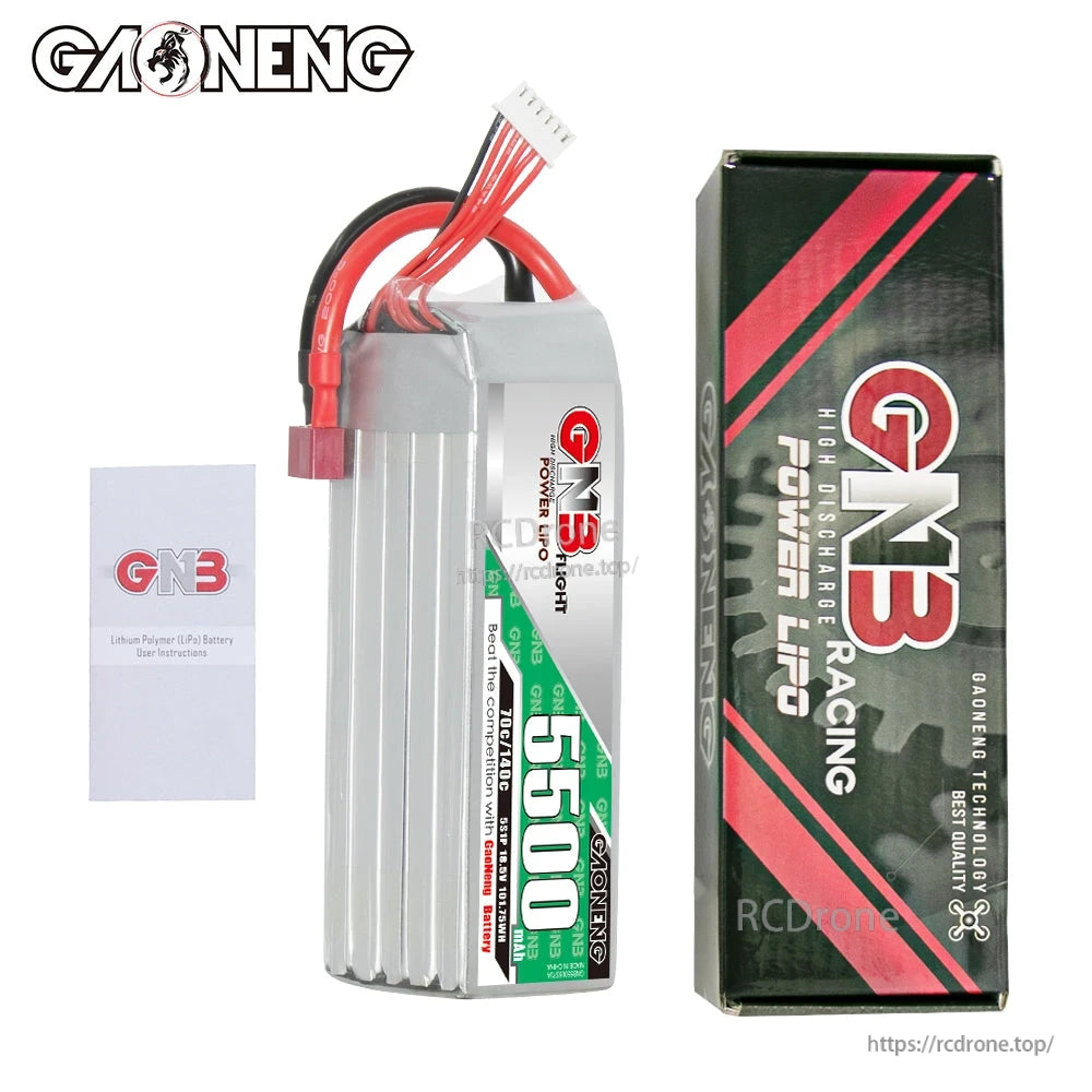 GAONENG battery with retail box and LiPo user instruction booklet