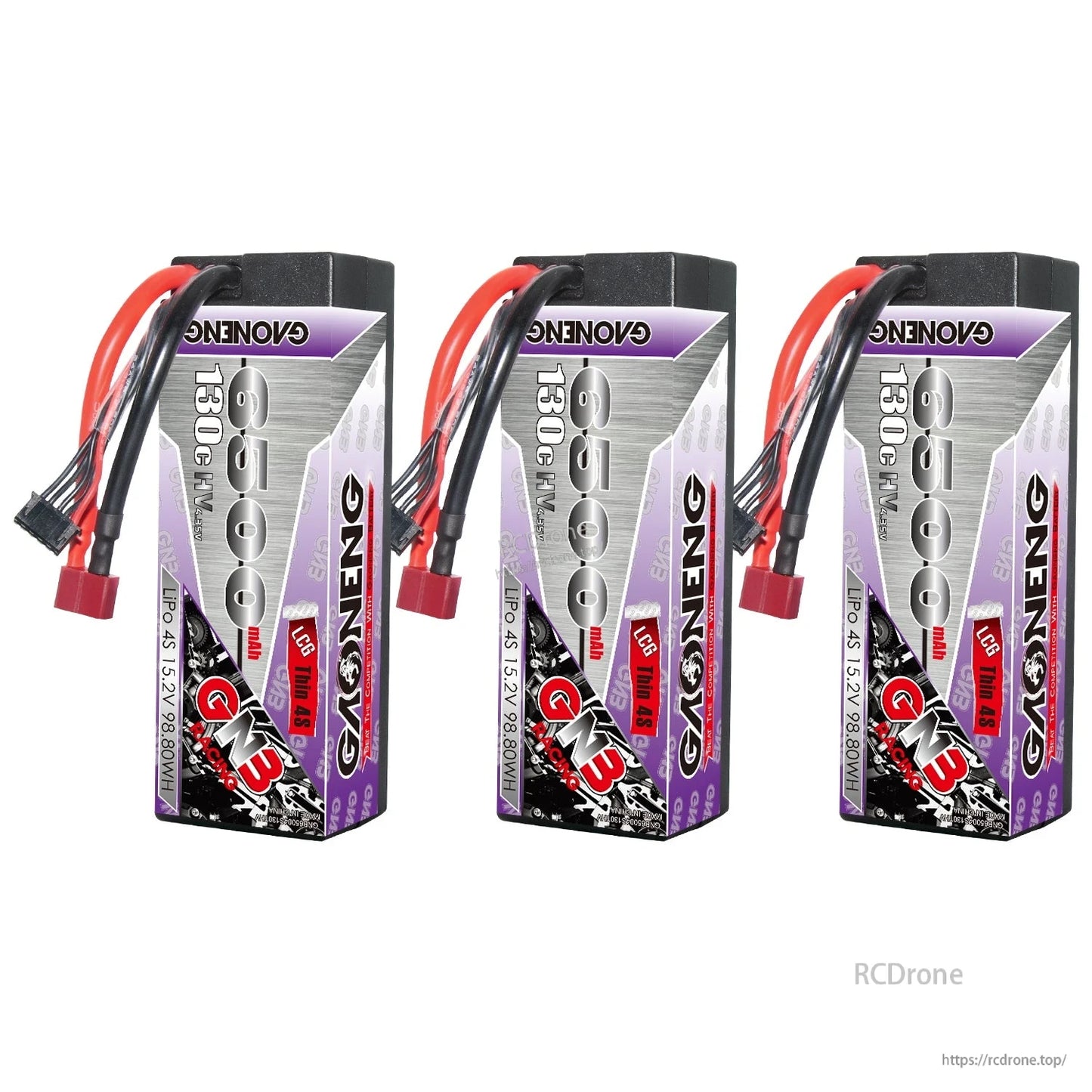 GAONENG GNB 6500mAh 4S 15.2V LiHV 130C Hard Case LiPo Battery T-PLUG for 1/8 RC Car