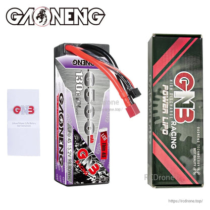 GAONENG GNB 6500mAh 4S 15.2V LiHV 130C Hard Case LiPo Battery T-PLUG for 1/8 RC Car