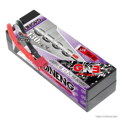 GAONENG GNB 6500mAh 4S 15.2V LiHV 130C Hard Case LiPo Battery T-PLUG for 1/8 RC Car