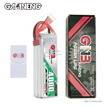 Package contents: GNB 4000mAh LiPo battery with retail box and LiPo battery user instructions leaflet