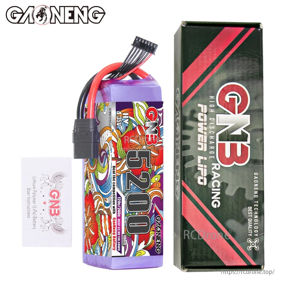 Package contents: GNB 5200 battery with retail box and included card insert