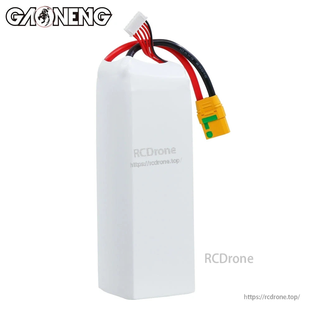 GAONENG GNB 6S battery rear plain white side view showing cable exit and XT90S plug