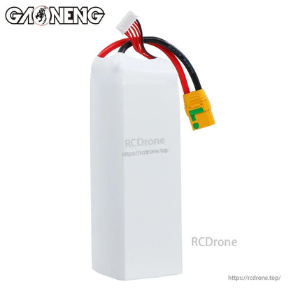 GAONENG GNB 6S battery rear plain white side view showing cable exit and XT90S plug