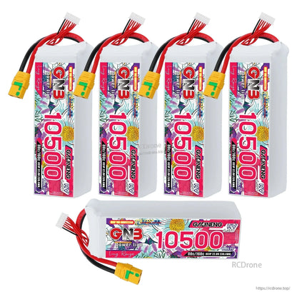 Four GNB 10500mAh batteries plus one horizontal unit, showing multiple viewing angles