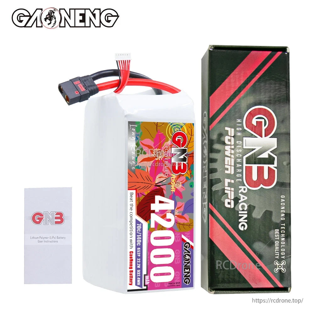 Package contents: GNB 42000 battery pack with retail box and instruction leaflet