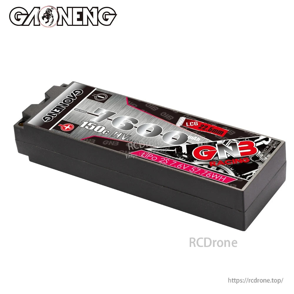 Low-profile hard case pack side angle view showing top label and end cap details
