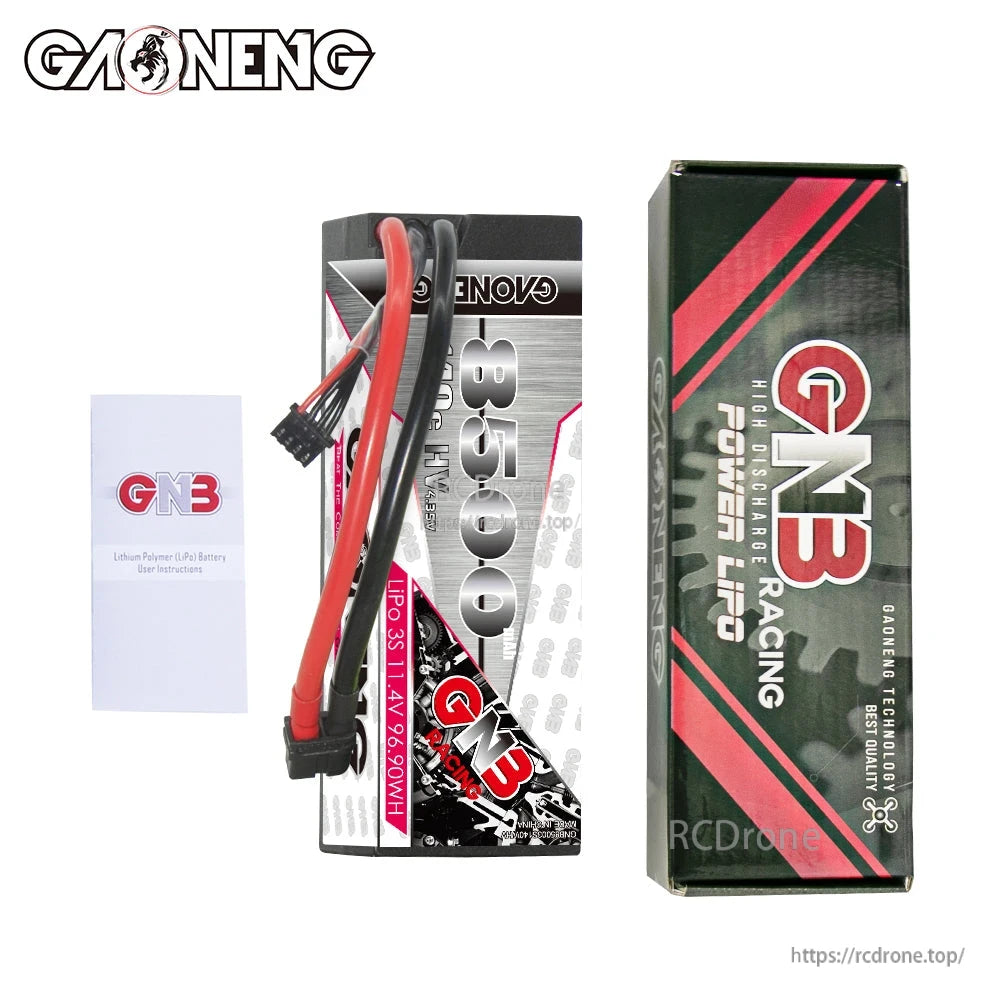 Package contents: GNB 8500 hard case battery with retail box and small GNB leaflet card