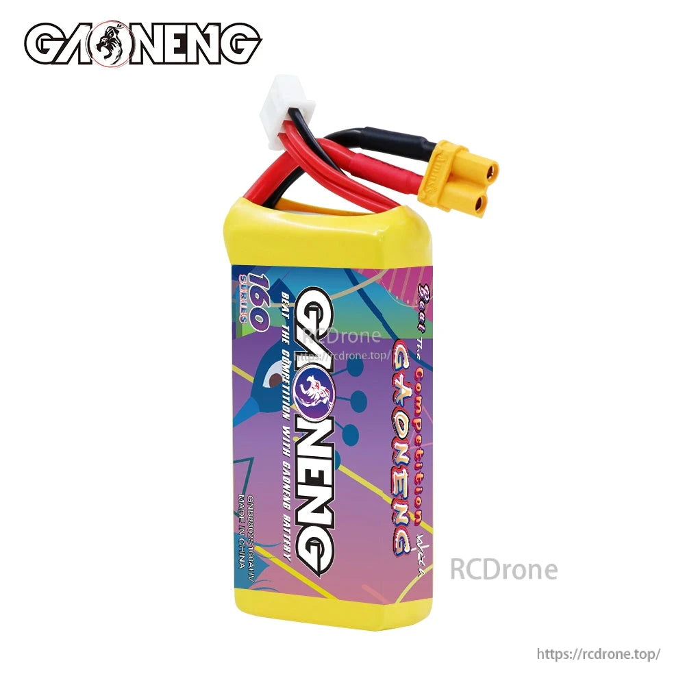 GAONENG GNB 880mAh battery rear/side view showing GAONENG branding and wiring