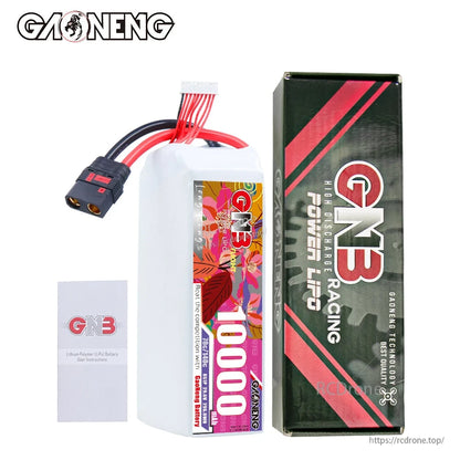 Package contents: GNB 10000mAh battery with QS8 connector, retail box and instruction leaflet