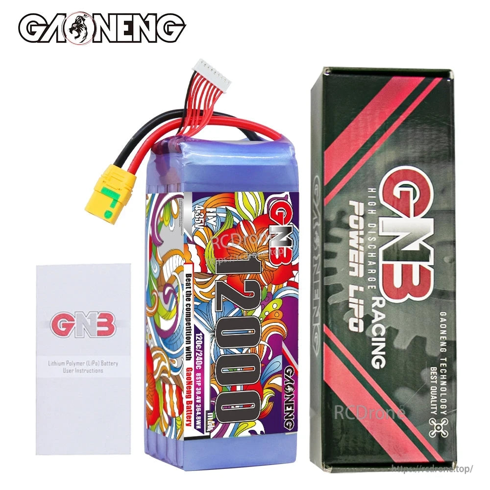 Package contents: GAONENG GNB 12000 battery with retail box and user instructions leaflet
