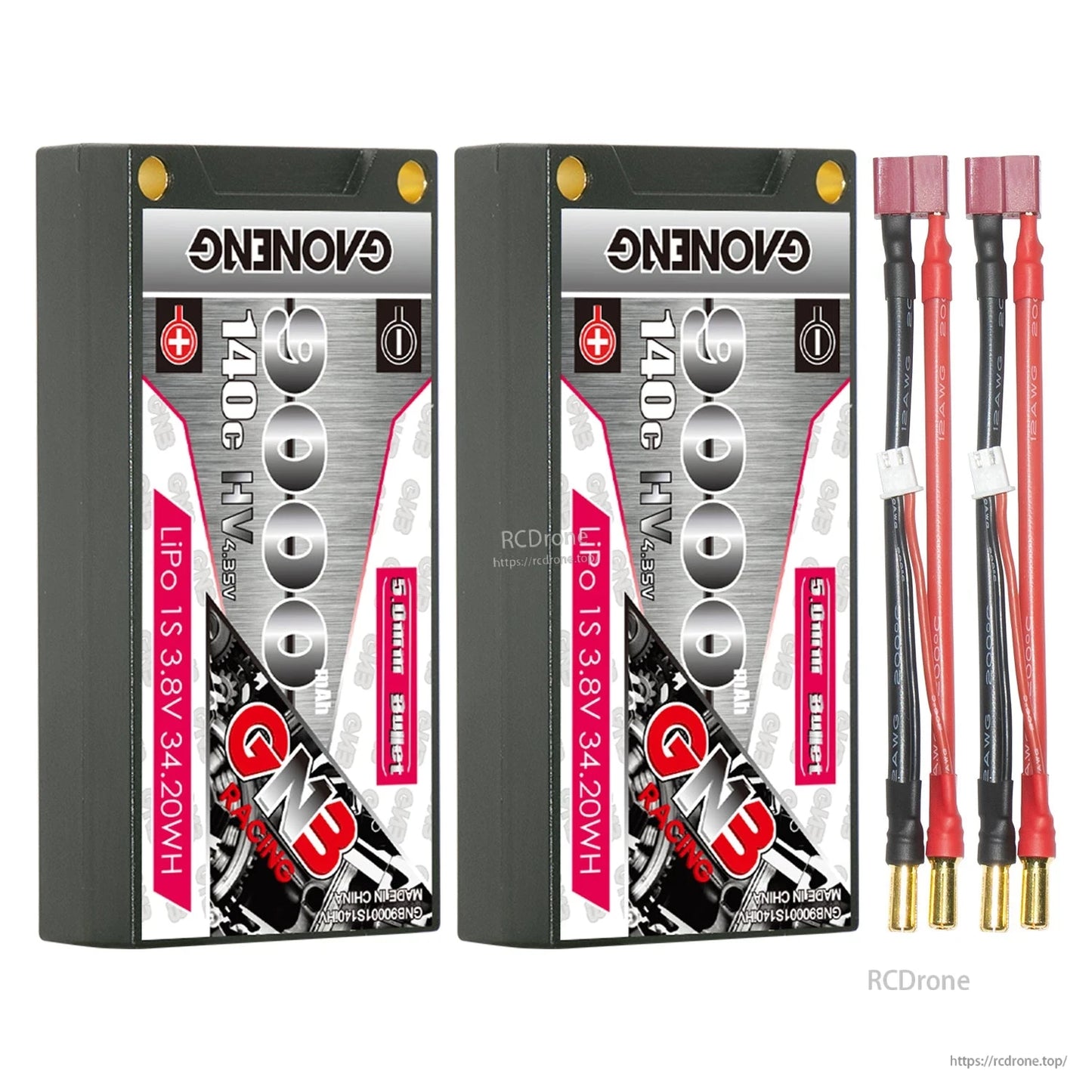 2-pack bundle with red T-plug style leads and 5mm bullet outputs