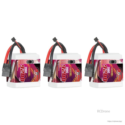 Three GNB 9200mAh 2S LiPo batteries displayed, each with XT90 connector and balance lead