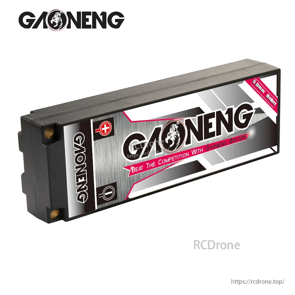 Rear label side of GAONENG hard case battery showing GAONENG branding panel