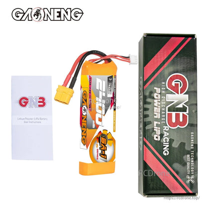 Package contents: GNB LiPo battery, GNB retail box, and LiPo battery user instructions booklet