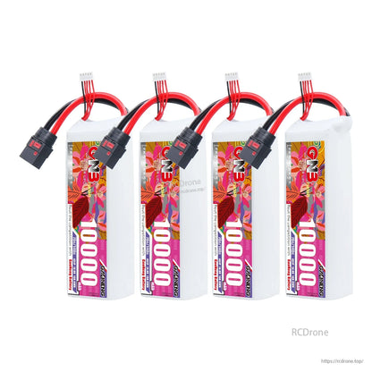 Four-pack lineup of GNB 10000mAh battery packs with QS8 discharge connectors