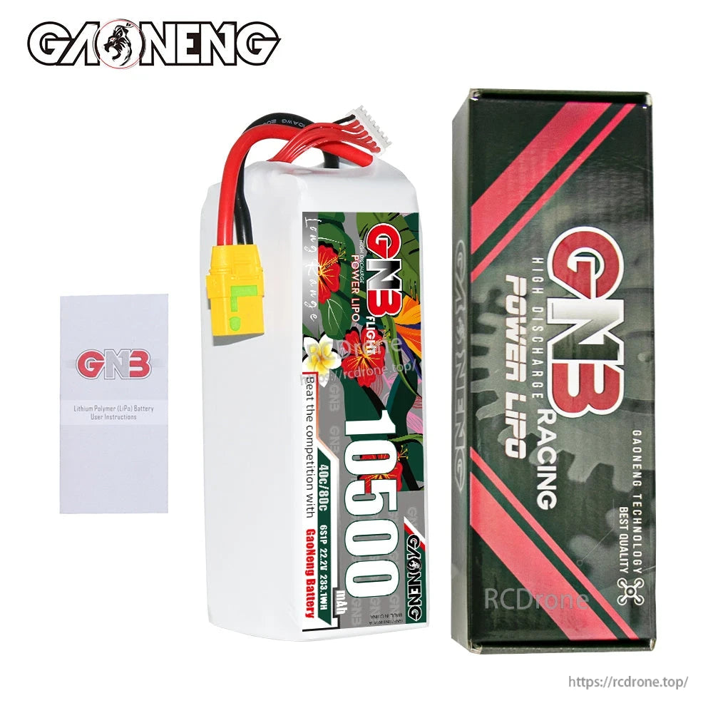 GAONENG GNB GNB105006S40A 6S 22.2V 10500mAh 40C LiPo Battery XT90 for FPV & RC Models