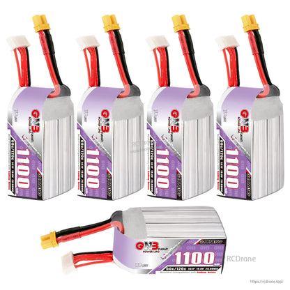 Bundle layout with four upright GNB 1100 LiHV batteries plus one battery shown sideways