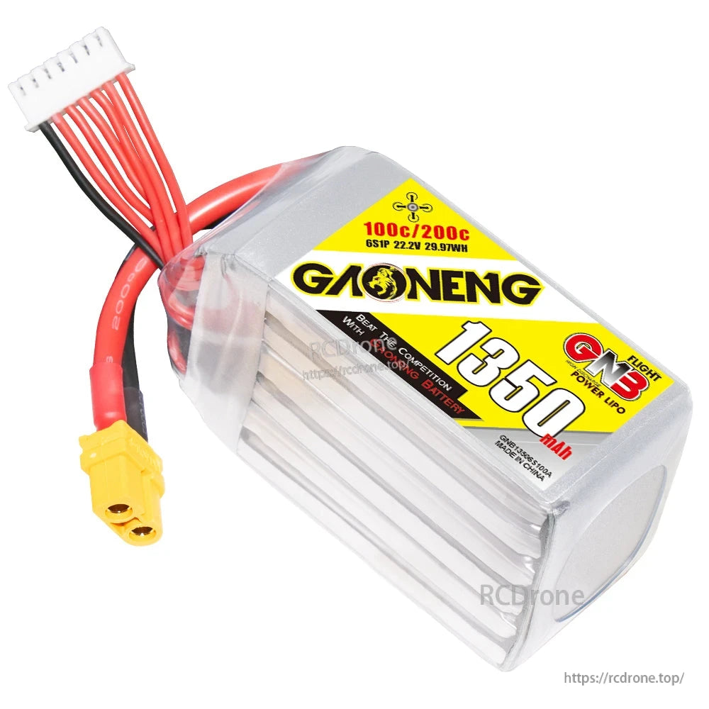 GAONENG GNB GNB13506S100A 6S 22.2V 1350mAh 100C Batteria LiPo al Grafene XT60 per Drone FPV 5-6 pollici