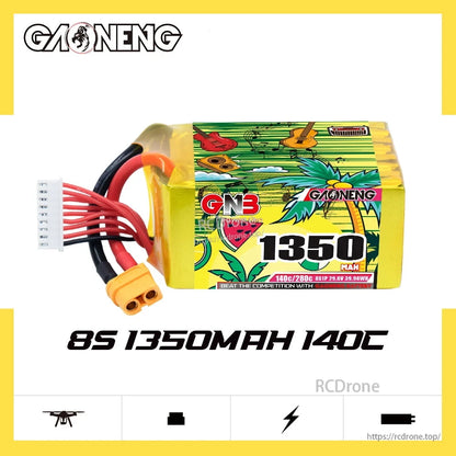 GAONENG GNB13508S140A 8S 1350mAh 140C battery graphic with product photo and spec text