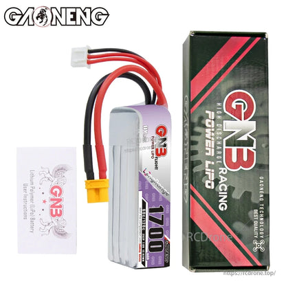 Package contents: GNB 1700 battery with retail box and small user instructions card