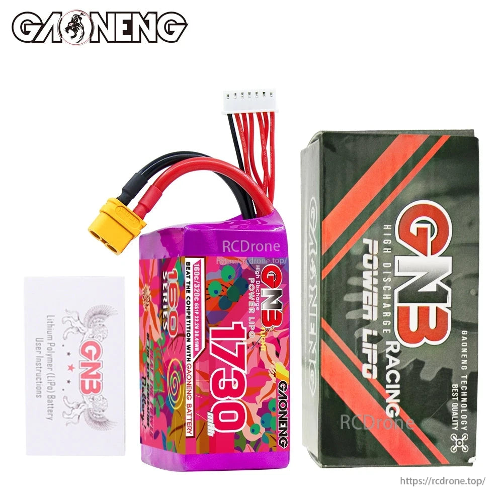 Package contents: GAONENG GNB 1730mAh battery with retail box and instruction card