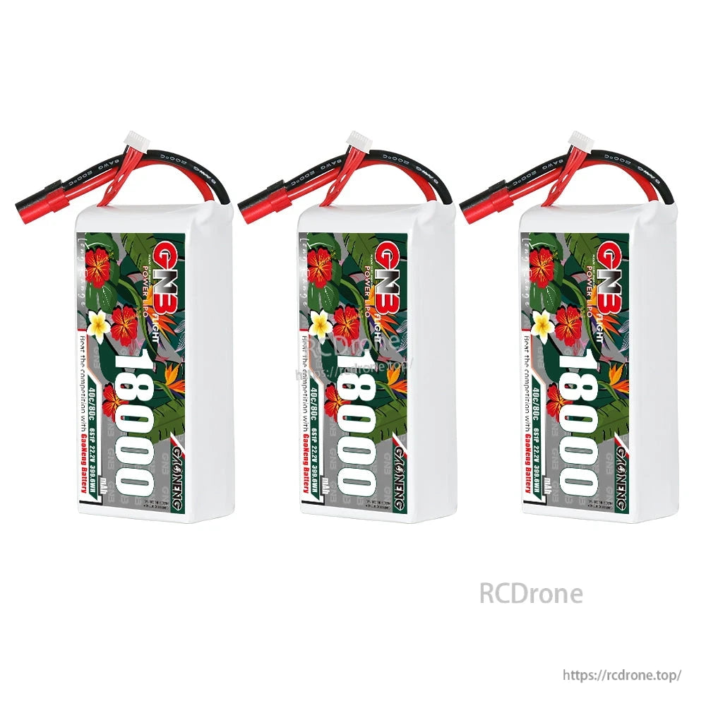 Three-pack bundle image showing 3 GAONENG GNB 18000mAh batteries with XT150 connectors