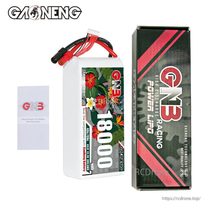 Package contents: GAONENG GNB 18000mAh battery with retail box and instruction leaflet