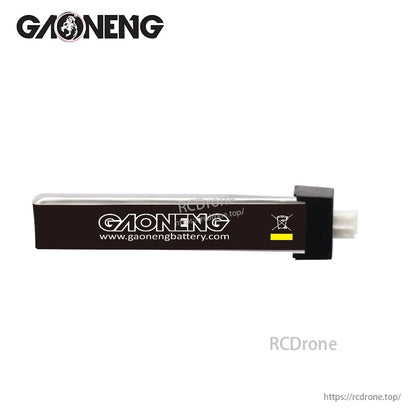 GAONENG battery rear side view showing gaonengbattery.com print and disposal icon near connector