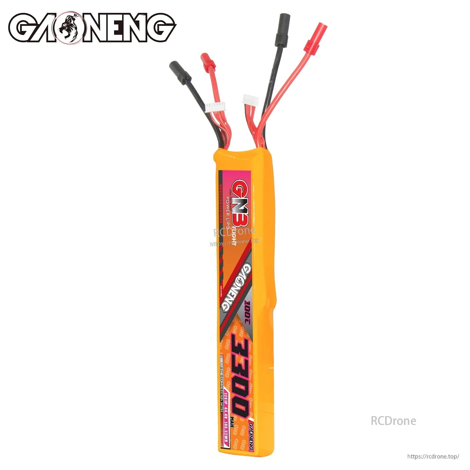 Front view of GAONENG GNB battery pack with 3300 label and wiring leads at top