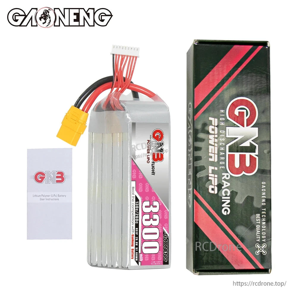 Package contents: GNB 3300 battery with retail box and included paper insert card