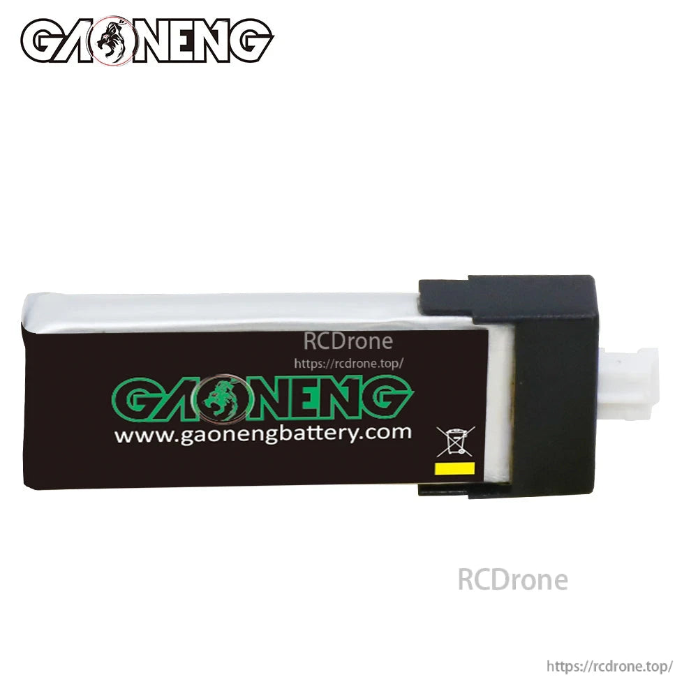 Rear side of GAONENG 1S LiHV battery showing gaonengbattery.com label