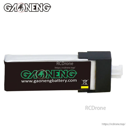 Rear side of GAONENG 1S LiHV battery showing gaonengbattery.com label