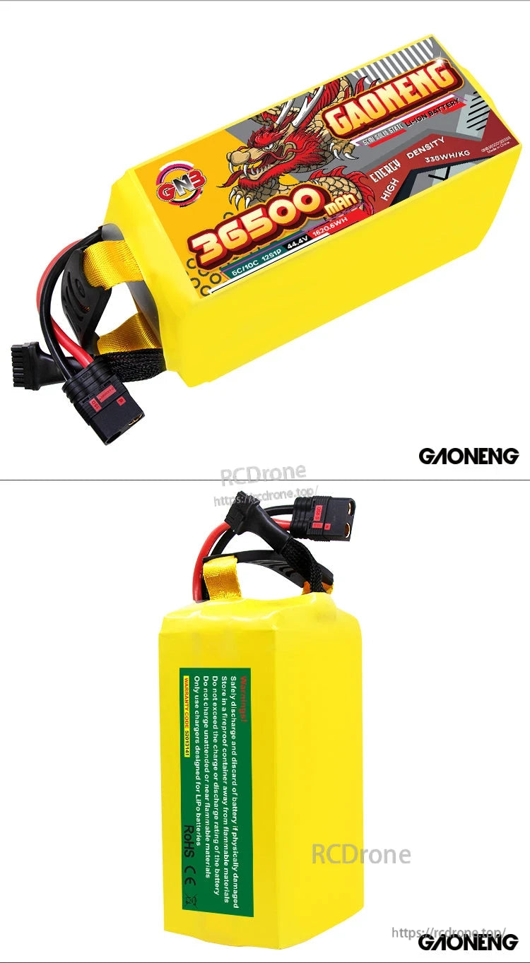 Front and rear views comparison of the 36500mAh battery pack in one composite image