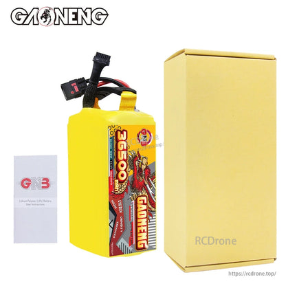 Package contents: GAONENG battery pack, instruction leaflet, and plain cardboard box