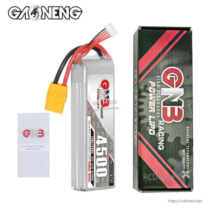 Package contents: GNB 4500mAh LiPo battery with retail box and small instruction leaflet
