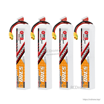 Four GAONENG GNB battery packs shown together, 4-pack quantity display